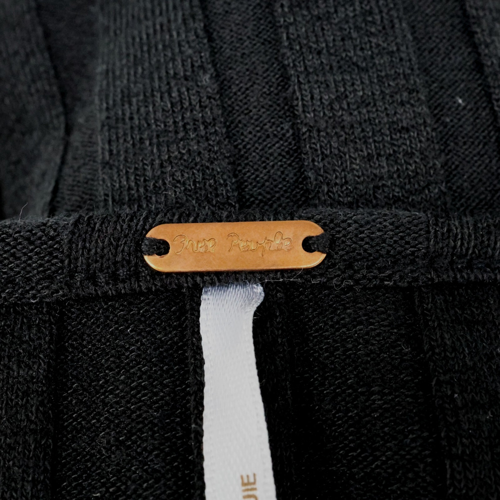 Free People Sweater Womens Medium Black Ribbed Knit Buttons Square Neck Y2K - Picture 11 of 15